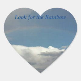 Hartvormige regenboog sticker