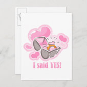 Hartvormige Ring Ik Heb Ja Gezegd Aankondigingskaart (Voorkant / Achterkant)