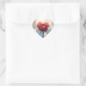 Hartvormige rode roos met dromerige Bokeh-achtergr Hart Sticker (Tas)