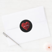 Hartvormige rode rozen- ronde sticker (Envelop)