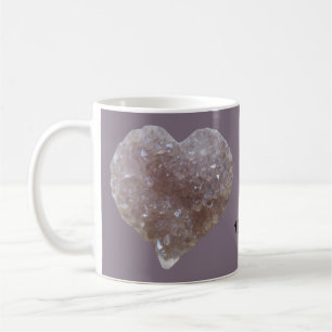 Hartvormige roze Amethyst kristallen houden van Pa Koffiemok
