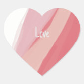 Hartvormige roze waterverf  hart sticker (Voorkant)