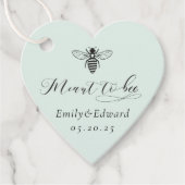 Hartvormige salie bedoeld voor bijenbruiloft bedankjes labels (Voorkant)