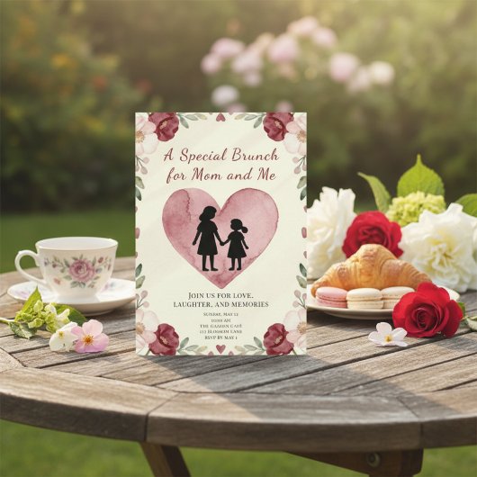 Hartvormige sentimentele moeder-dochter brunch kaart