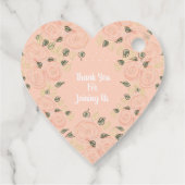 Hartvormige shabby chic gebloemd bedankjes labels (Achterkant)