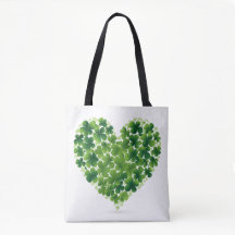 Hartvormige shamrock Canvas tas