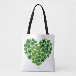 Hartvormige shamrock Canvas tas