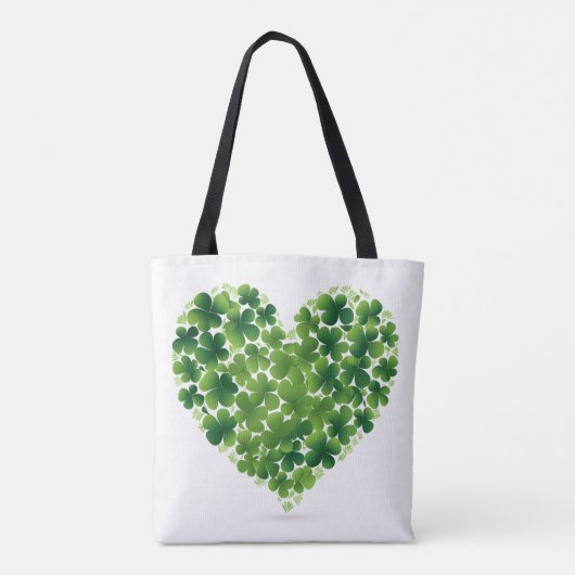 Hartvormige shamrock Canvas tas (Achterkant)