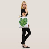 Hartvormige shamrock Canvas tas (Op model)