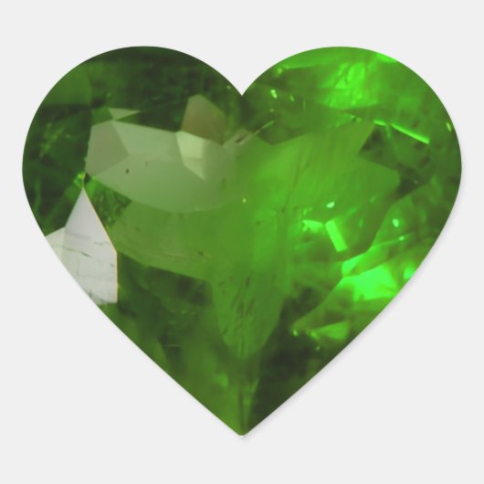 Hartvormige smaragd hart sticker (Voorkant)