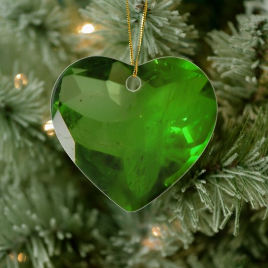 Hartvormige Smaragd Keramisch Ornament (Boom)