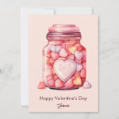 Hartvormige snoeppot Valentijnsdag Feestdagenkaart (Voorkant)