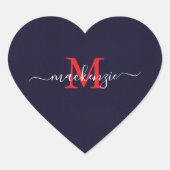 Hartvormige sticker aangepast met naam en mono (Voorkant)