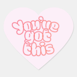 Hartvormige sticker met “Je kunt dit”