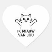 Hartvormige sticker met kat afbeelding (Voorkant)