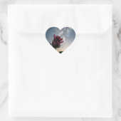 Hartvormige sticker met roos & sterren (Tas)