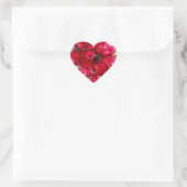 Hartvormige sticker roze bloemen (Tas)