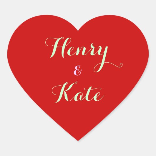 Hartvormige Stickers met Naam Romantische Liefde (Voorkant)