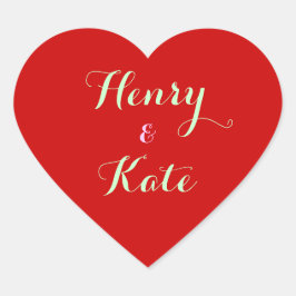 Hartvormige Stickers met Naam Romantische Liefde