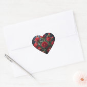 Hartvormige stickers met rozen (Envelop)