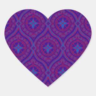 Hartvormige Stickers, Paarse en blauwe Hart Sticker