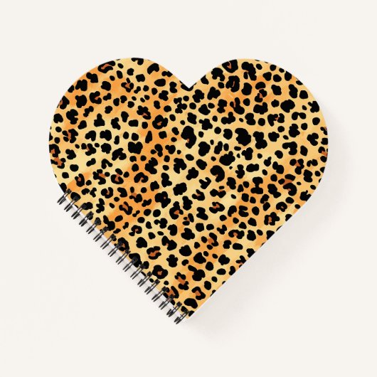 Hartvormige Tiger Print Notitieboek (Voorkant)