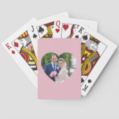 Hartvormige Trouwfoto Roze Pokerkaarten (Achterkant)