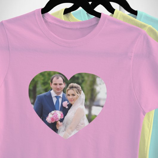 Hartvormige trouwfoto t-shirt