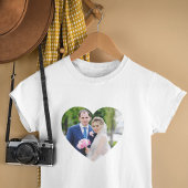 Hartvormige trouwfoto t-shirt