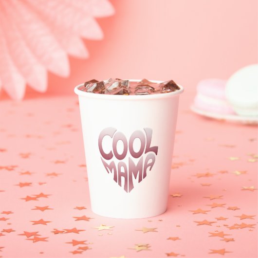 Hartvormige typografie: COOL MAMA Papieren Bekers (Insitu)