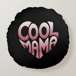 Hartvormige typografie: COOL MAMA Rond Kussen