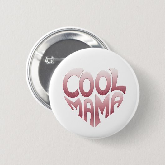 Hartvormige typografie: COOL MAMA Ronde Button 5,7 Cm (Voorkant /achterkant)