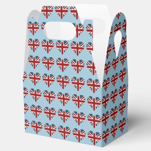 Hartvormige Union Jack Vlag Bedankdoosjes (Geopend)