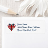 Hartvormige Union Jack Vlag Etiket (Insitu)