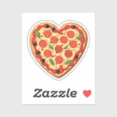 Hartvormige Valentijnsdag Pizza Sticker (Vel)