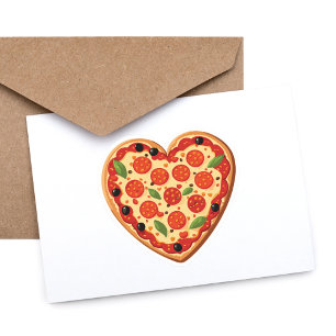 Hartvormige Valentijnsdag Pizza Sticker
