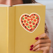 Hartvormige Valentijnsdag Pizza Sticker