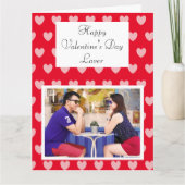 Hartvormige Valentijnsdagfoto's op groot formaat Kaart (Voorkant)