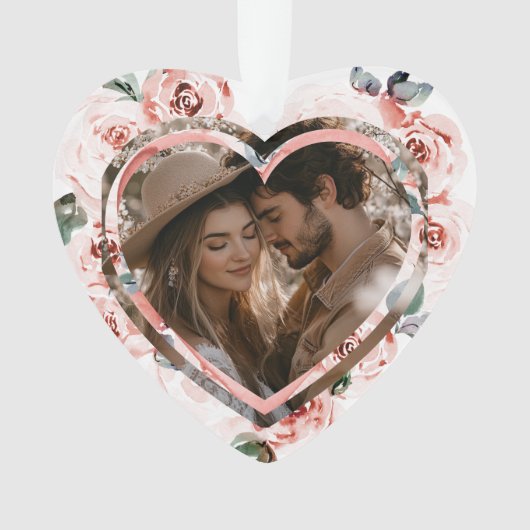Hartvormige Valentijnse bloemen Ornament (voorkant)