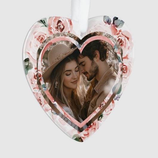 Hartvormige Valentijnse bloemen Ornament (voorkant)