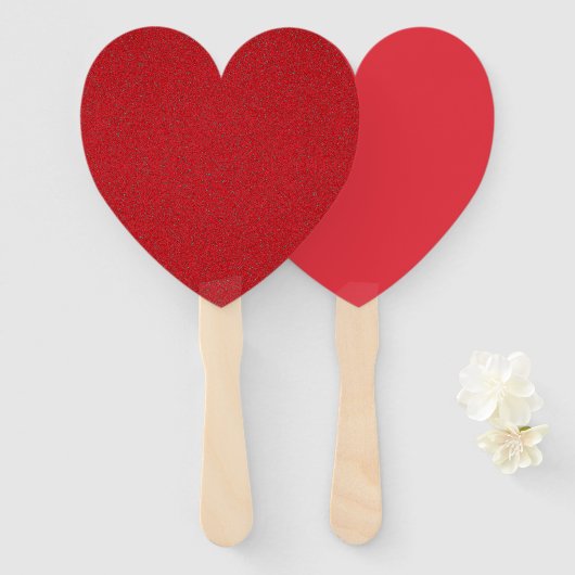 Hartvormige ventilatorset – Tomatenrood duo (Custo Handwaaier (Voorkant en achterkant)
