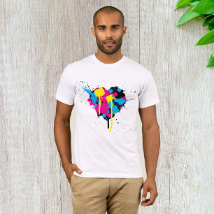 Hartvormige verfspatten Kleurrijke inktspetters T-shirt