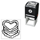 Hartvormige verjaardagstaart zelfinktende stempel (In situ)