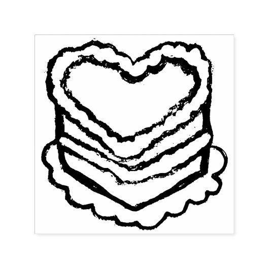 Hartvormige verjaardagstaart zelfinktende stempel (Design)
