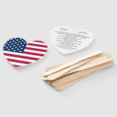 Hartvormige vlag met nationale hymne teksten handwaaier (Niet-gemonteerd)