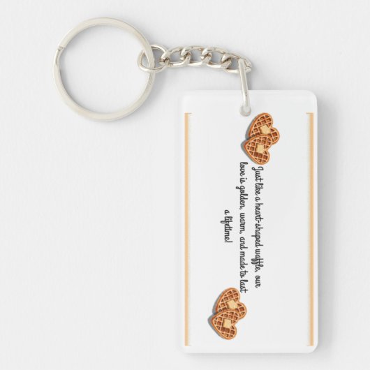 Hartvormige wafels met oprechte woorden sleutelhanger (Voorkant)