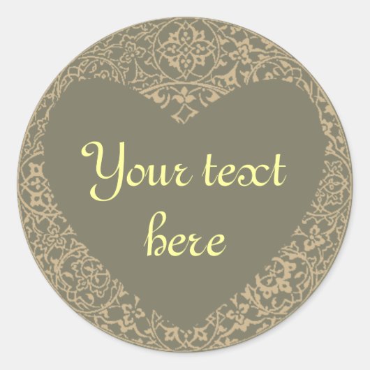 Hartvormige warmgrijze Sticker (Voorkant)