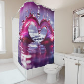 "Hartvormige waterdruppels" Douchegordijn (In situ)