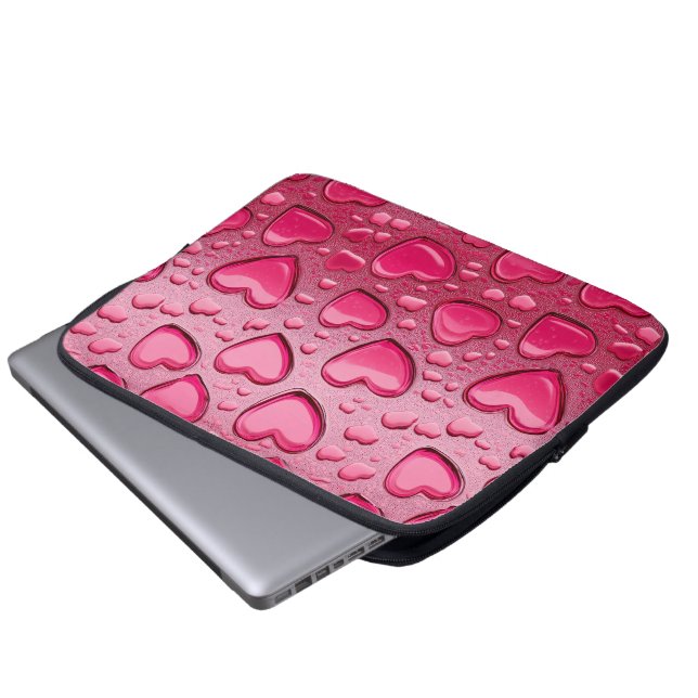  hartvormige waterdruppels laptophoes laptop sleeve (Voorkant onderkant)