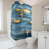 "Hartvormige waterdruppelsplash" Douchegordijn (In situ)